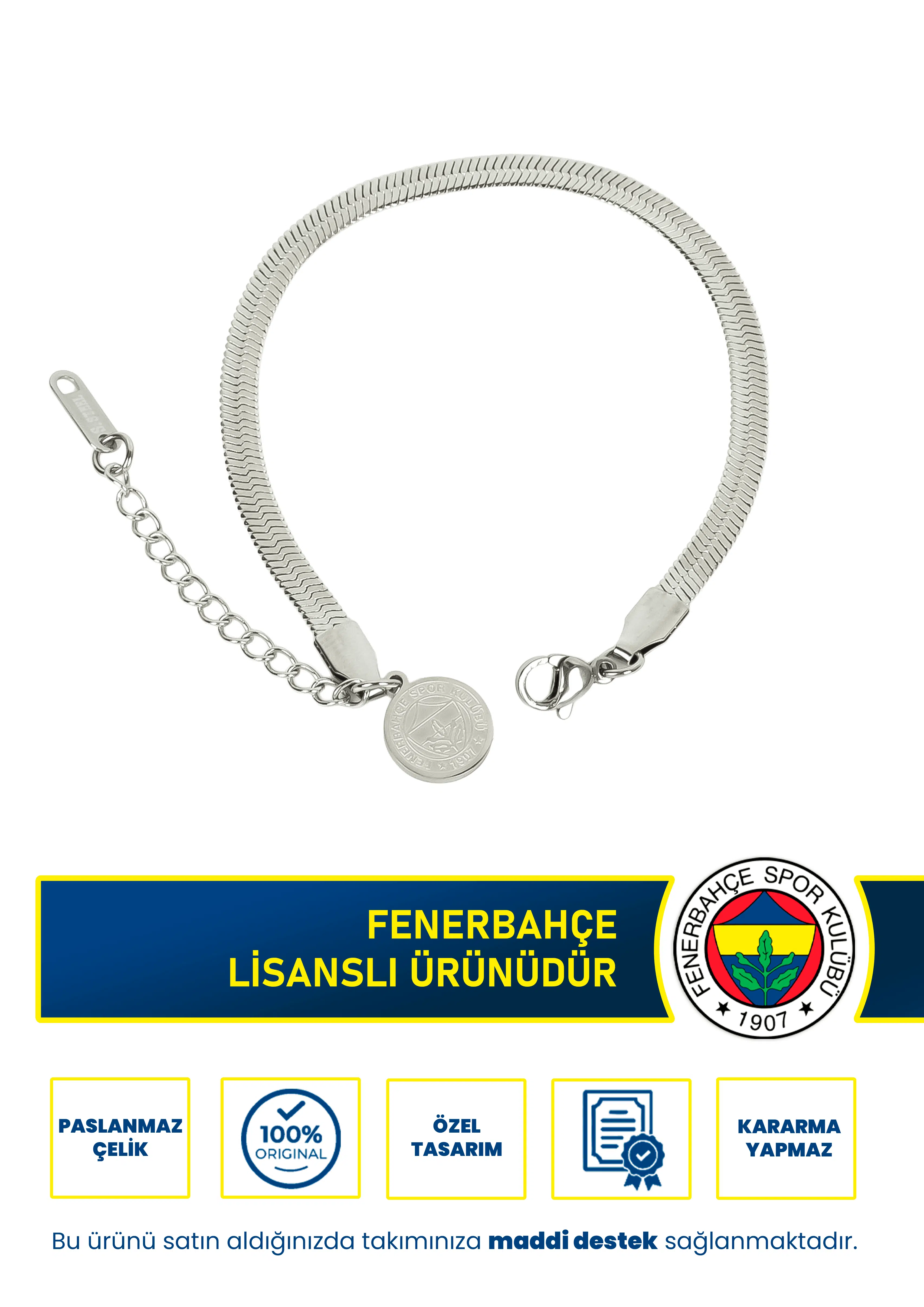 Fb Italyan Ezme Çelik Bileklik