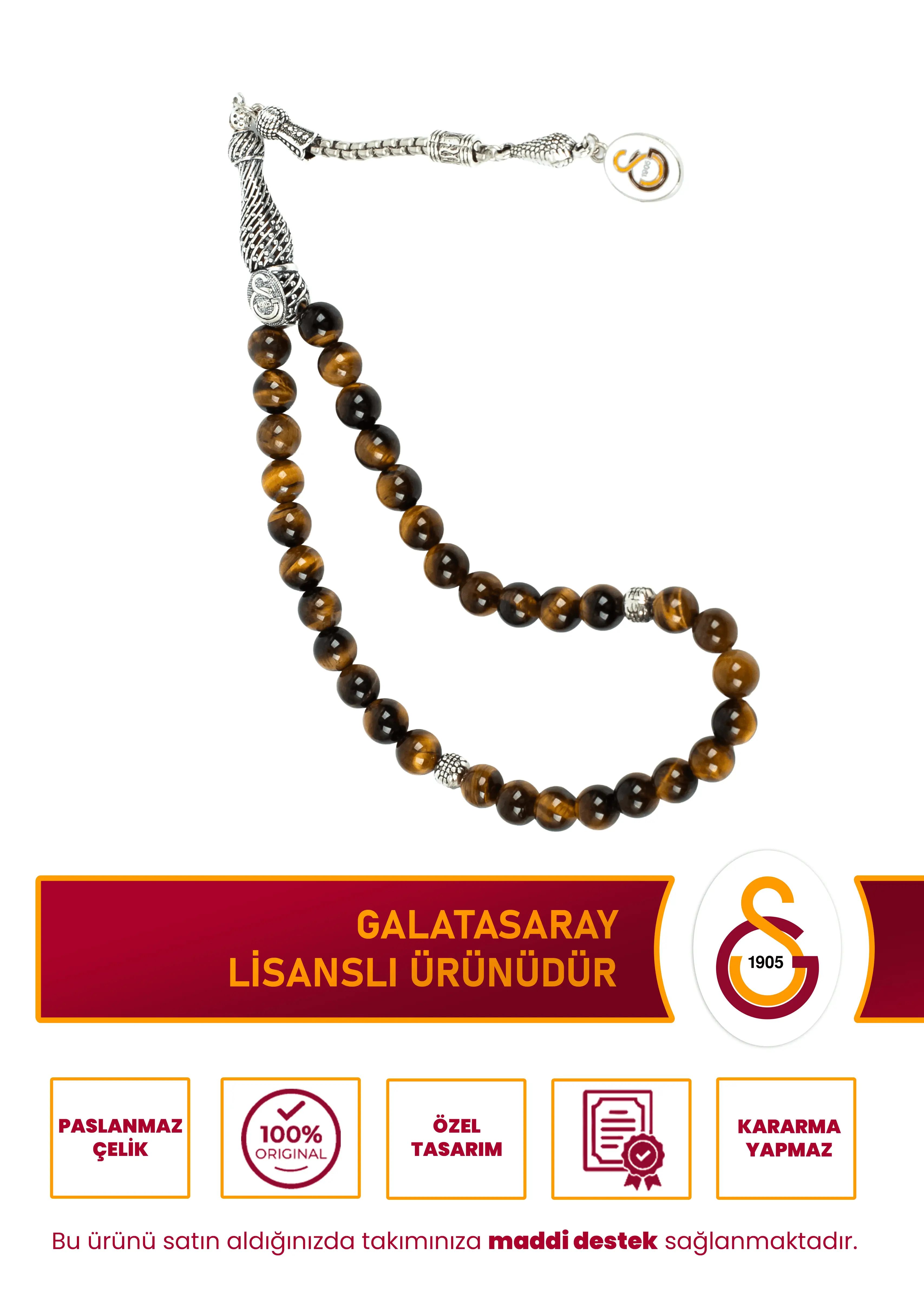 GS KAPLANGÖZÜ DOĞALTAŞ TESPİH (KAHVERENGİ)